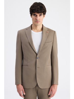 Twn Slim Fit Vizon Armürlü Kumaş Ceket 6EC04BB01474M