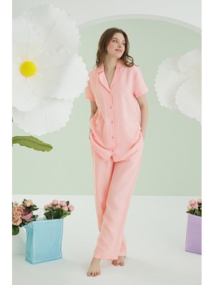 Nbb Pembe Serena Önden Düğmeli Pijama Takım