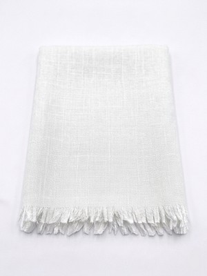 Al Tuhafiye Altuhafiye Keten Dokulu Kare Eşarp - 90X90 cm Saf Görünüm