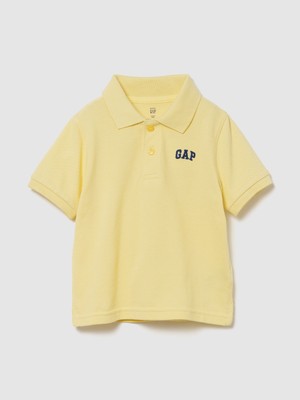 Gap Erkek Bebek Sarı Logo Pique Polo T-Shirt