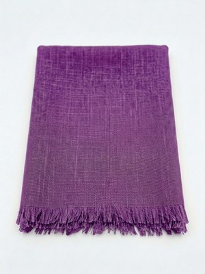 Al Tuhafiye Altuhafiye Keten Dokulu Kare Eşarp - 90X90 cm Saf Görünüm