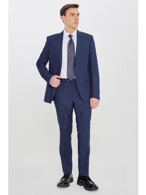 Altınyıldız Classics Slim Fit Dar Kesim Mono Yaka Desenli Takım Elbise