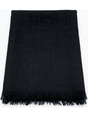 Al Tuhafiye Altuhafiye Keten Dokulu Kare Eşarp - 90X90 cm Saf Görünüm