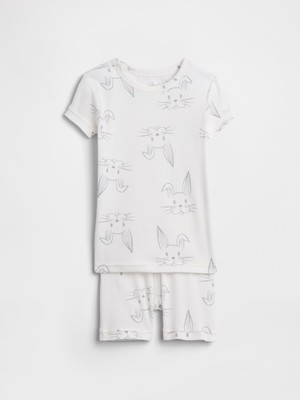 Gap Bebek Beyaz %100 Organik Pamuk Pijama Takımı