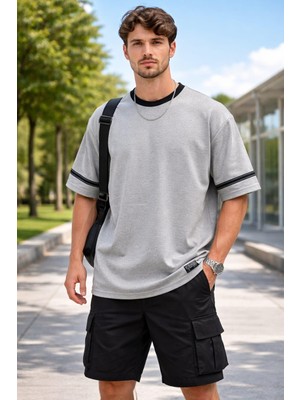 Alexander Gardi Şerit Detaylı Kontrast Yaka Basic T-Shirt