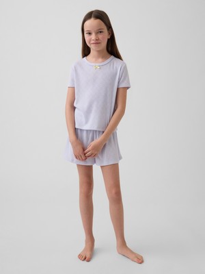 Gap Kız Çocuk Açık Mavi Recycled Pointelle Pijama T-Shirt Üst