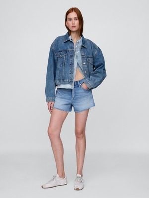 Gap Kadın Açık Mavi 4" Mid Rise Ultrasoft Relaxed Şort