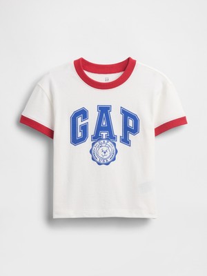 Gap Erkek Bebek Beyaz Logo Ringer T-Shirt
