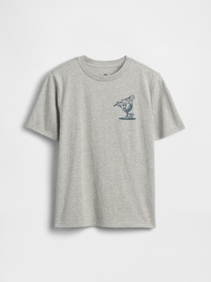 Gap Erkek Çocuk Gri Grafik Baskılı T-Shirt