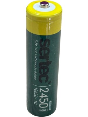 Çerçici Sertec 18650 3.7V 2450 Mah 1c Li-Ion Şarjlı Pil Başlı