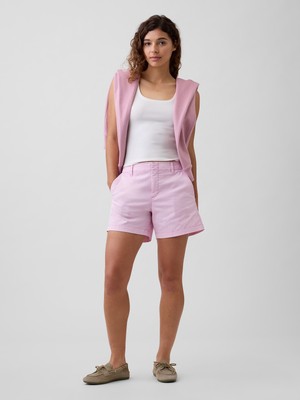 Gap Kadın Pembe 5" Mid Rise Downtown Khaki Şortlar