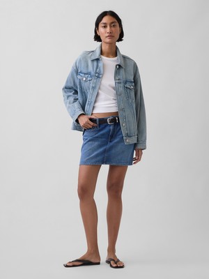 Gap Kadın Mavi Denim Mini Etek