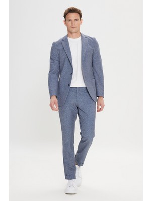 Altınyıldız Classics Slim Fit Mono Yaka Beli Bağlamalı Desenli Takım Elbise