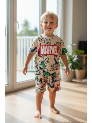 Butik Erkek Çocuk Pamuklu Alt - Üst 2'li Şortlu Takım Eşofman Takımı