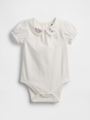 Gap Pet Ürünleri Beyaz First Favorites Organik Pamuk Peter Pan Bodysuit