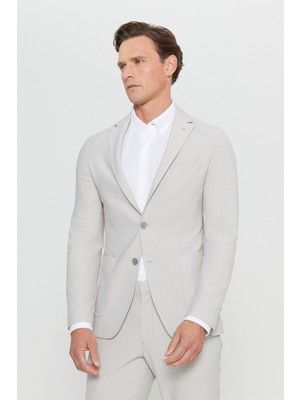 Altınyıldız Classics Slim Fit Mono Yaka Torba Cepli Gofre Desenli Esnek Takım Elbise