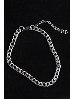 Zayka Mey Ithalat® 316L Çelik Klasik Model Gümüş Renk Erkek Bileklik