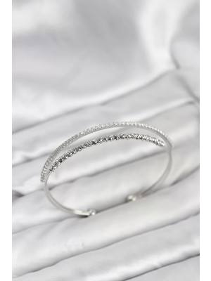 Uravas Store Dorika Model Pirinç Gümüş Renk Kadın Bileklik - TJ-BB8250