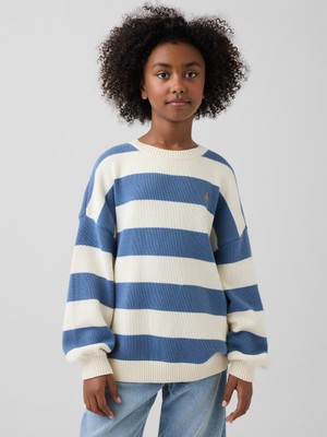 Gap Kız Çocuk Mavi Oversize Tunik Kazak