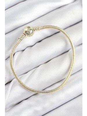 Zayka Mey Ithalat® Pirinç Charm Topcuk Model Gold Renk Kadın Bileklik