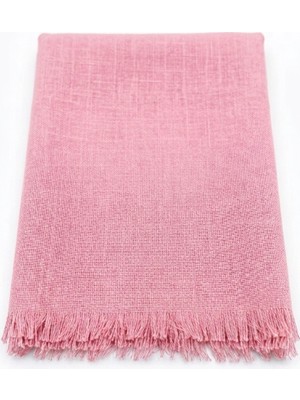 Al Tuhafiye Altuhafiye Keten Dokulu Kare Eşarp - 90X90 cm Saf Görünüm