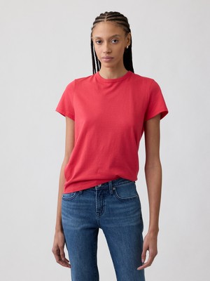 Gap Kadın Kırmızı Favorite Bisiklet Yaka T-Shirt