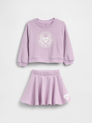 Gap Kız Bebek Lila Vintagesoft Terry Logo Etek Takım