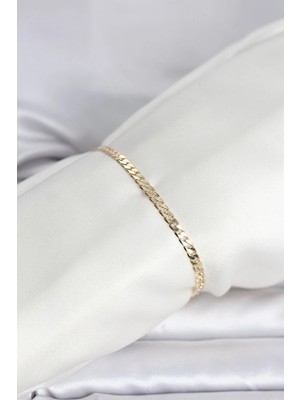 Zayka Mey Ithalat® cm 14K Gold Renk Zincirli Model Kadın Bileklik