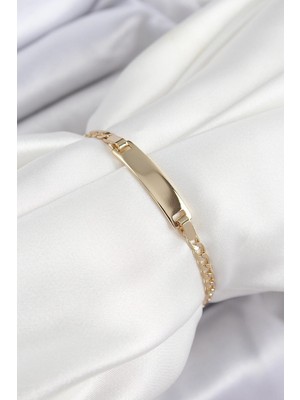 Zayka Mey Ithalat® Pirinç Dikdörtgen Model Gold Renk Xuping Bebek Künyesi