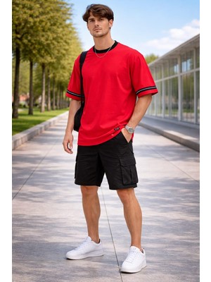 Alexander Gardi Şerit Detaylı Kontrast Yaka Basic T-Shirt
