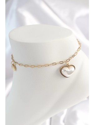 Uravas Store Çelik Gold Renk Zincir Model 3D Inci Model Kadın Halhal - TJ-HH1530