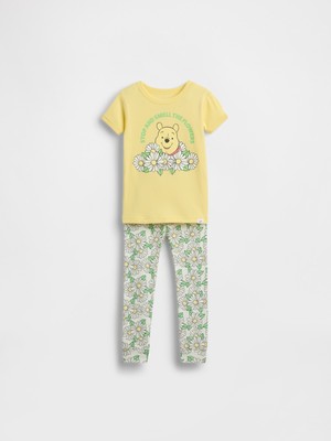 Gap Bebek Sarı Winnie The Pooh Organik Brushed Pamuk Pijama Takımı