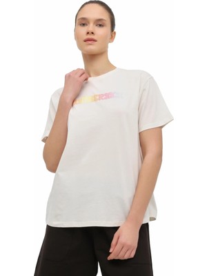 Lumberjack Wl 11KEMY Ekru Kadın Kısa Kol T-Shirt