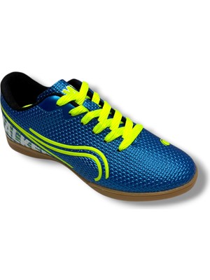 Walked 233-26 Futsal Çocuk Salon Futbol Ayakkabı Mavi Sarı 36-36