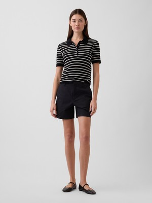 Gap Kadın Siyah 5" Mid Rise Downtown Khaki Şortlar