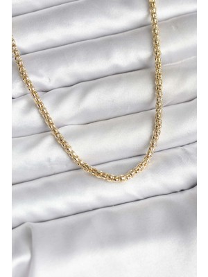 Zayka Mey Ithalat® 14K Gold Renk Kaplama Boru Zincir Model cm Kadın Kolye