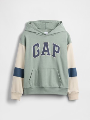 Gap Erkek Çocuk Yeşil Relaxed Gap Logo Fransız Havlu Kumaş Sweatshirt