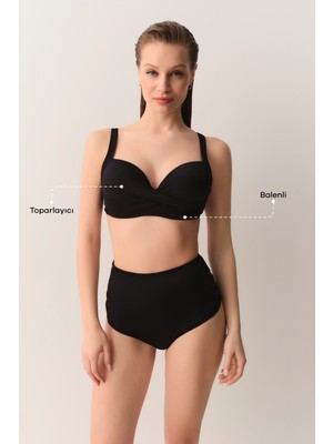 Suwen Önü Burgulu Korseli Balenli Toparlayıcı Bikini Üst