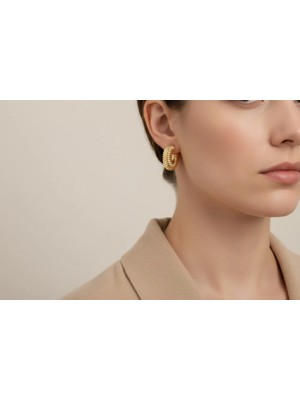 Xupıng Jewelry Bombeli Halka Küpe