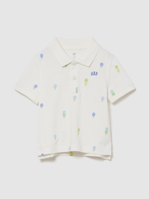 Gap Erkek Bebek Beyaz Pique Polo T-Shirt