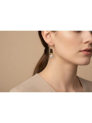Stil Incisi/xupıng Jewelry Fermuar Zirkon Taşlı Küpe