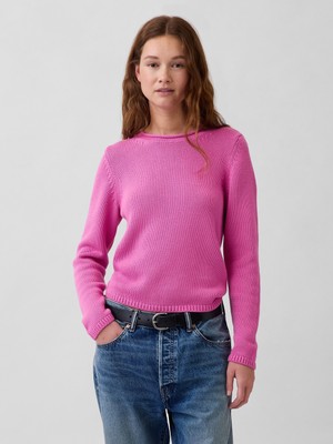 Gap Kadın Pembe 100% Pamuk Rollneck Kazak