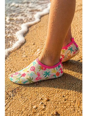 Funny Baby Desenli Kaydırmaz Tabanlı Yırtılmaz Dayanıklı  Deniz ve Havuz Patiği