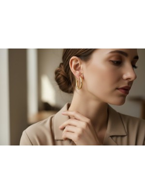 Xupıng Jewelry Halka Yuvarlak Küpe