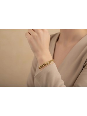 Stil Incisi/xupıng Jewelry Kurdela Zirkon Taşlı Bileklik