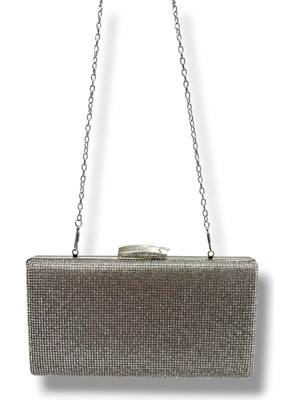 Varol Çanta Varol 362-26 Taşlı Simli Çelik Kasa Abiye Çanta