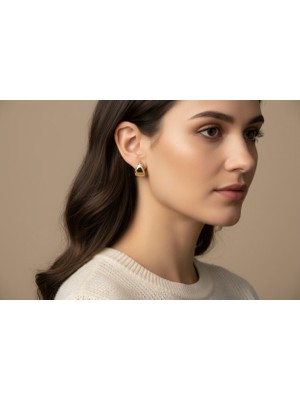 Xuping Jewelry Oval Zirkon Taşlı Küpe