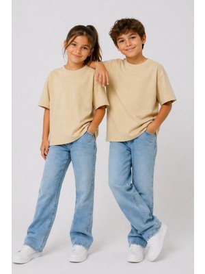 Unisex Basic Kısa Kollu Çocuk T-Shirt