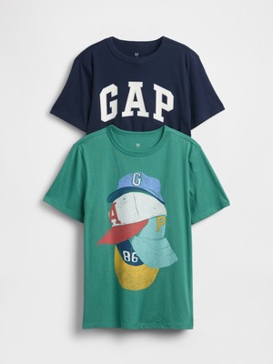 Gap Erkek Çocuk Yeşil Kids Grafik T-Shirt (2’li)