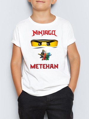 Morinna Isme Özel Ninjago Temalı Baskılı Unisex Çocuk Tişört T-Shirt 4-13 Yaş Mr-07